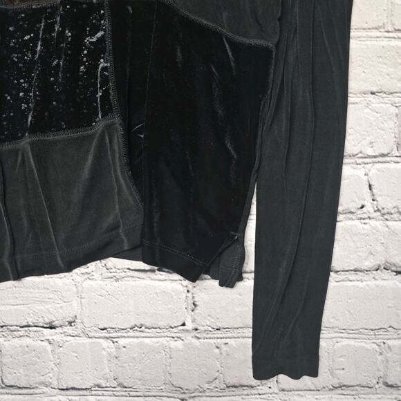 Vintage Chicos Travelers 90s Boho Patchwork Velvet Accent Blouse Size 2 - Picture 5 of 12